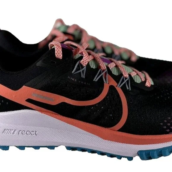 Nike Men's React Pegasus Trail 4 Black Magic Ember Vivid Purple Sneakers Size 10